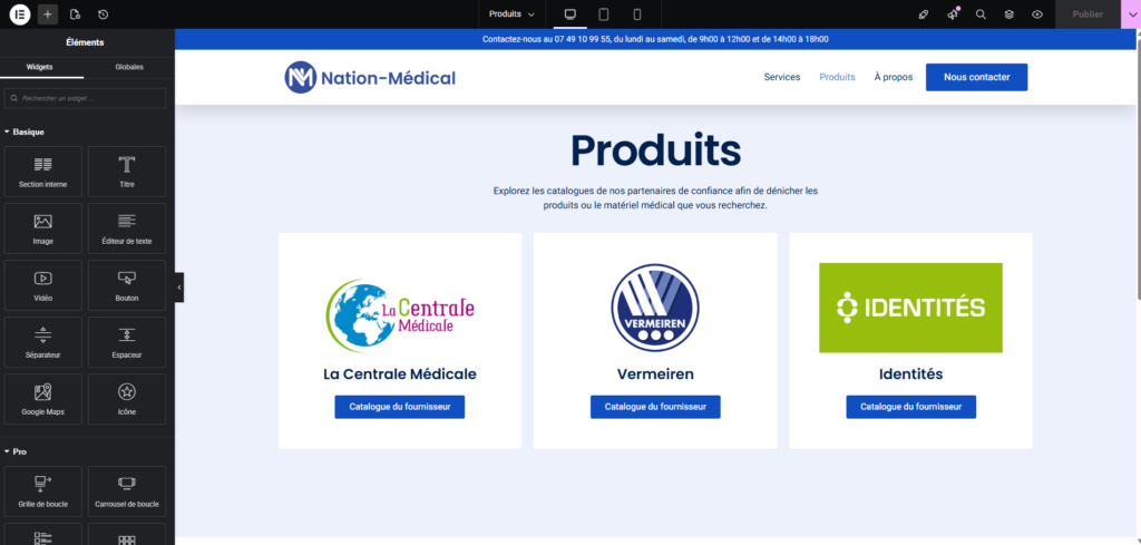Page produits Nation-Médical - Catalogues fournisseurs de matériel médical